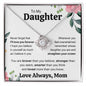 To My Daughter from Mom | Never Forget I'll Love You Forever | Love Knot Necklace with poem card 💕