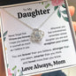 To My Daughter from Mom | Never Forget I'll Love You Forever | Love Knot Necklace with poem card 💕