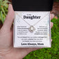 To My Daughter from Mom | Never Forget Love Knot Necklace with a beautiful message card