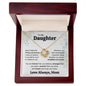 To My Daughter from Mom | Never Forget Love Knot Necklace with a beautiful message card
