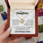 To My Daughter from Mom | Never Forget Love Knot Necklace with a beautiful message card