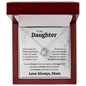 To My Daughter from Mom | Never Forget Love Knot Necklace with a beautiful message card
