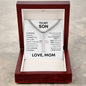 "To My Son" Cross Pendant Necklace, Stainless Steel Cuban Chain