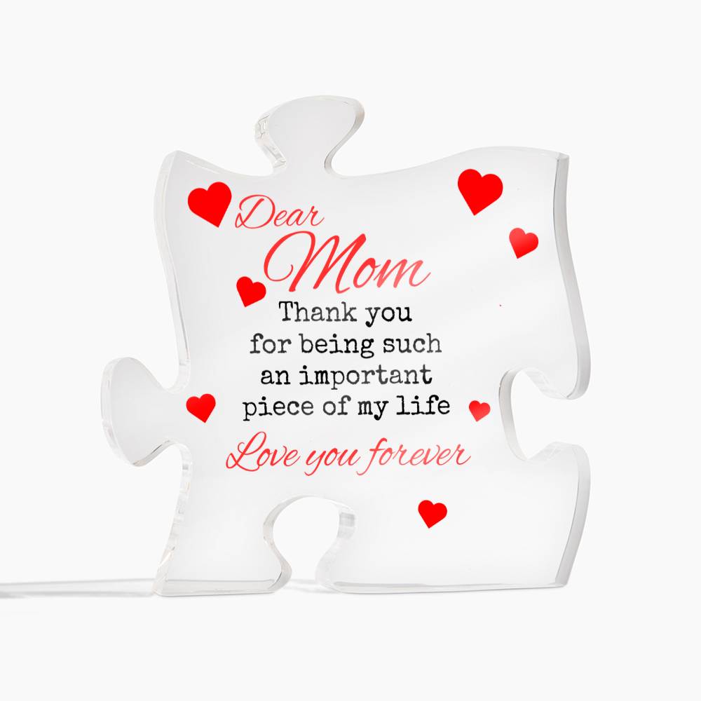 Mom Love you forever Acrylic Puzzle Plaqueđź’•