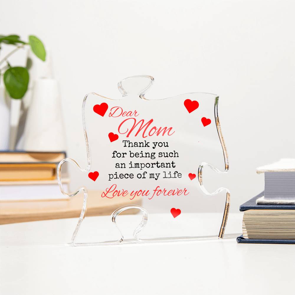 Mom Love you forever Acrylic Puzzle Plaqueđź’•