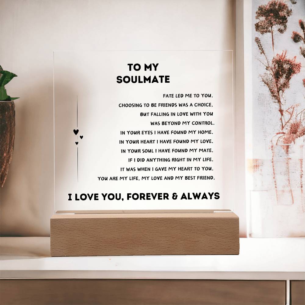 To My Soulmate | Square Acrylic Plaque π