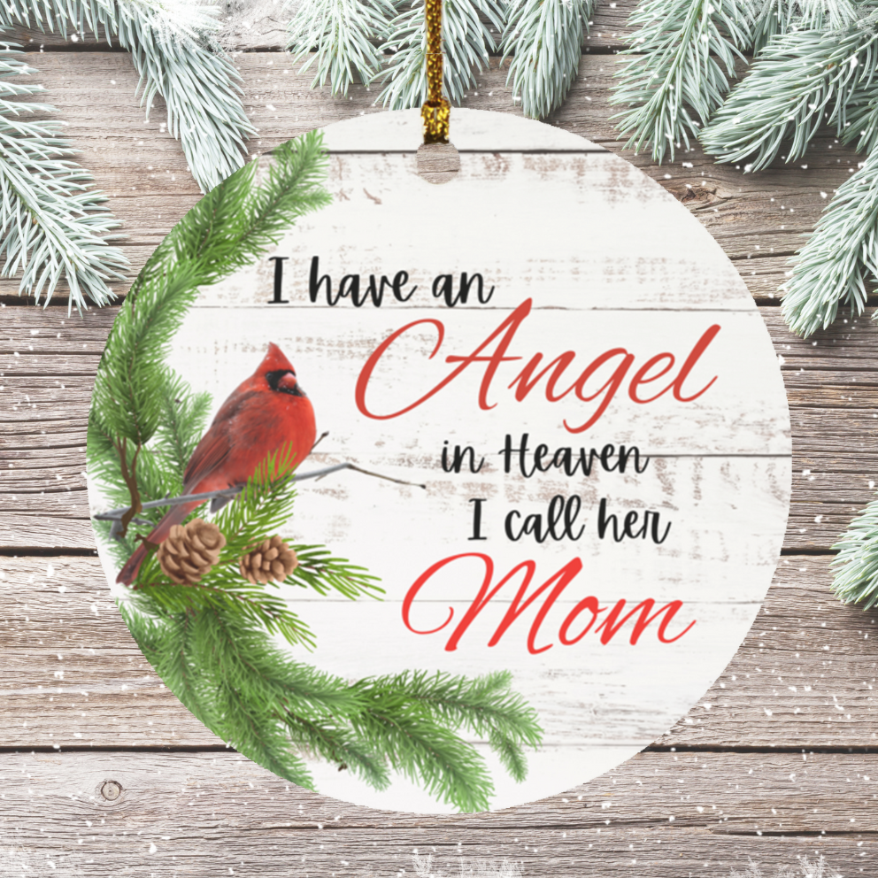 Angel Mom Circle Ornament