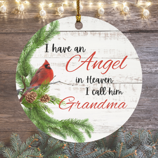 Angel Grandma Circle Ornament