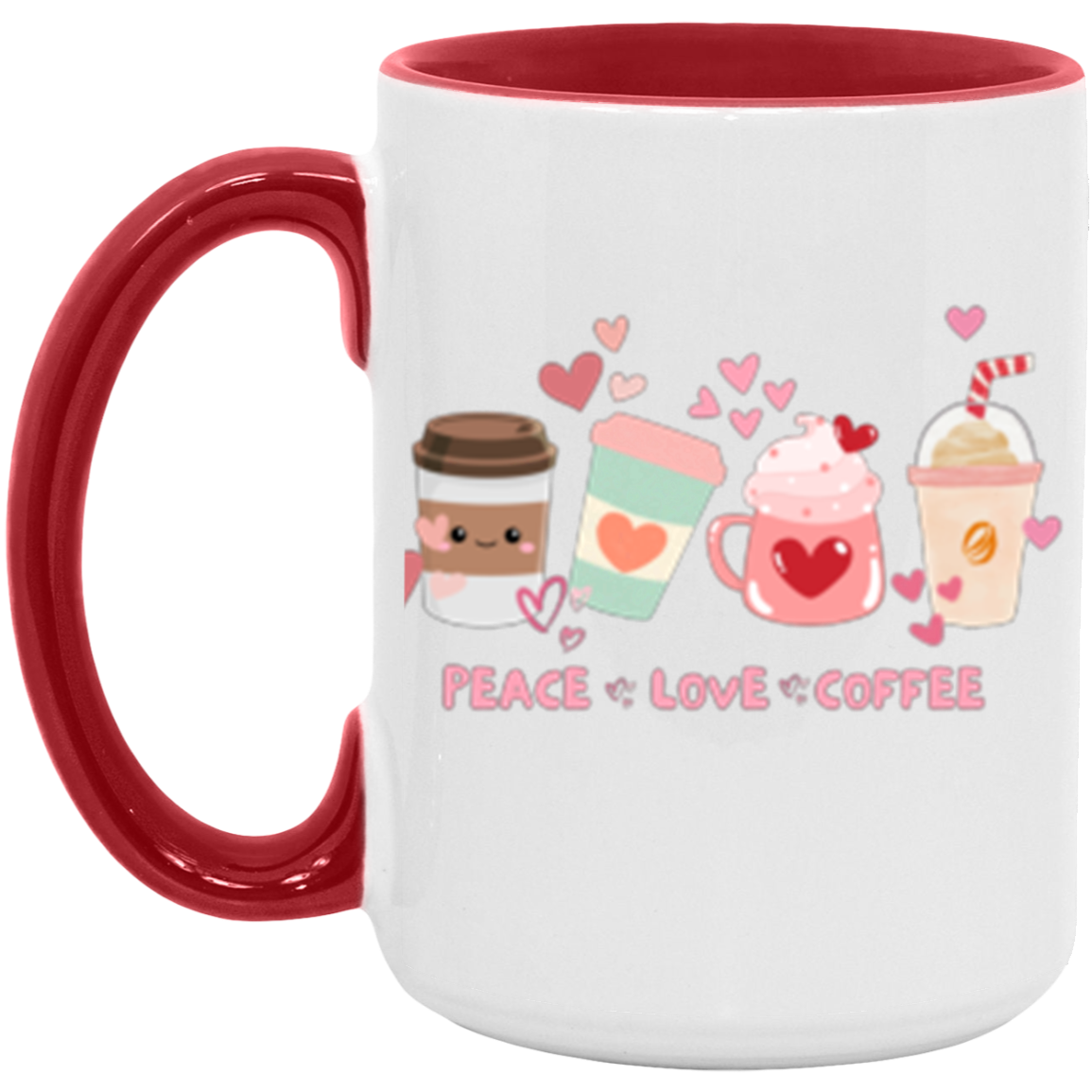 Coffee Peace Love Accent Mug 🩷💞