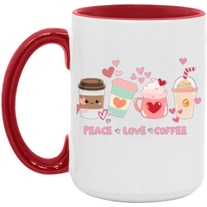 Coffee Peace Love Accent Mug 🩷💞