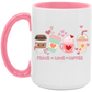 Coffee Peace Love Accent Mug 🩷💞