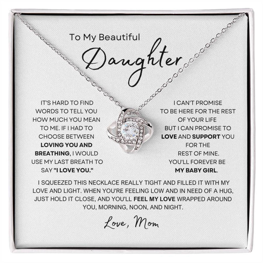 To My Beautiful Daughter From Mom 💞 Love Knot Necklace