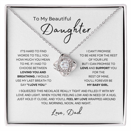 To My Beautiful Daughter From Dad💓 Love Knot Necklace