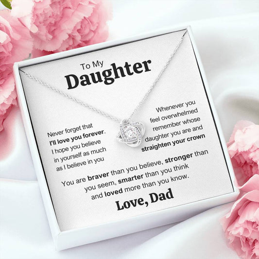 To My Daughter | Never Forget Love Knot Necklace