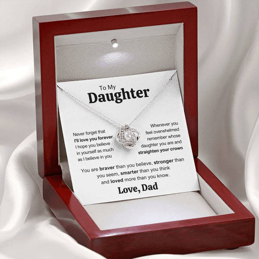 To My Daughter from Dad | I'll Love You Forever | Love Knot Necklace with poem card ❤️