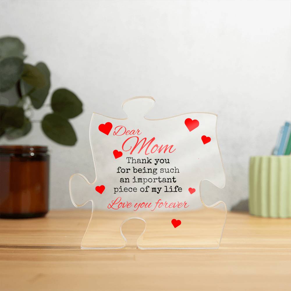 Mom Love you forever Acrylic Puzzle Plaque💕