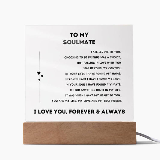 To My Soulmate | Square Acrylic Plaque 💞