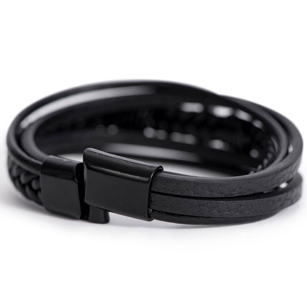 You're My Favorite Everything | Men's Cross Leather Bracelet