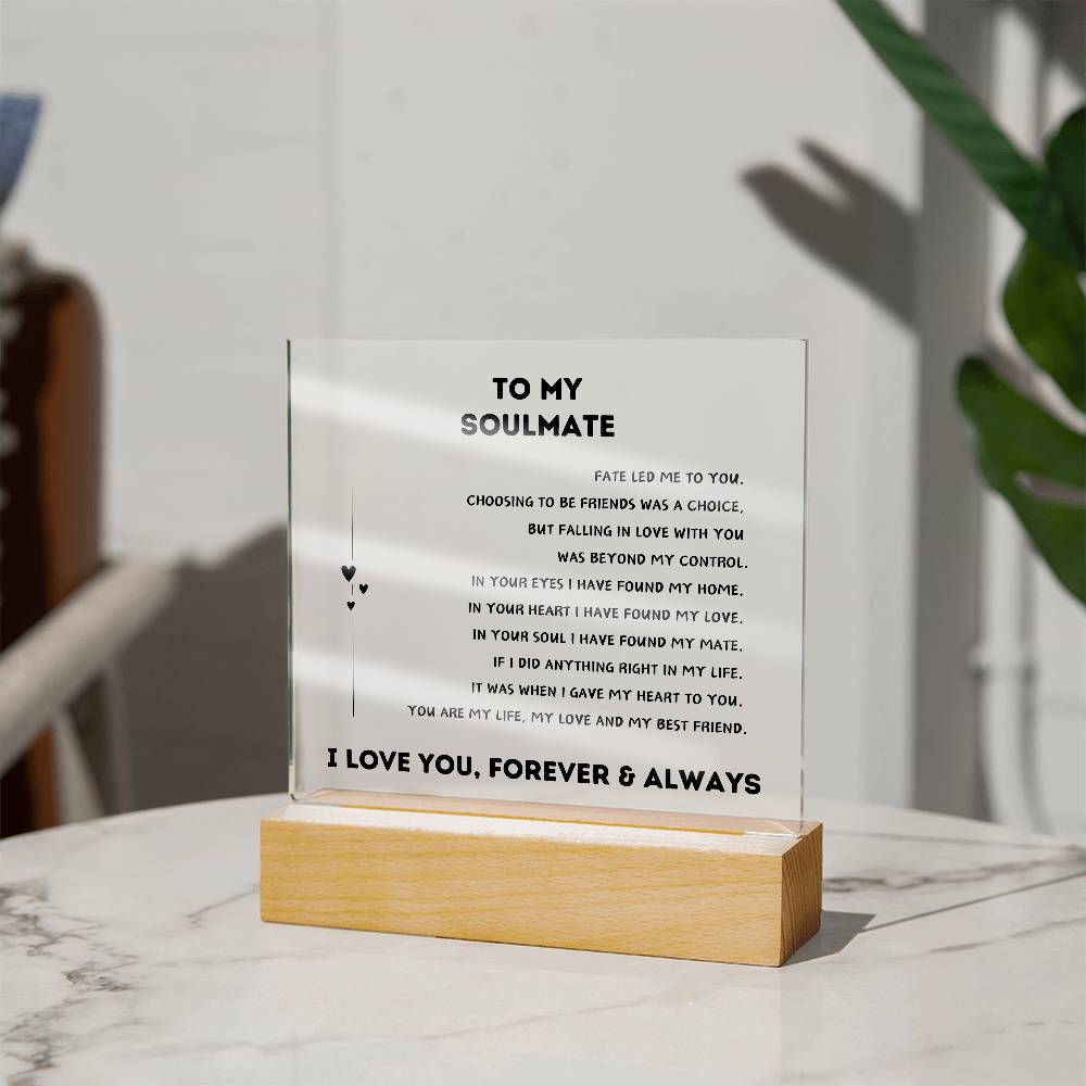 To My Soulmate | Square Acrylic Plaque 💞