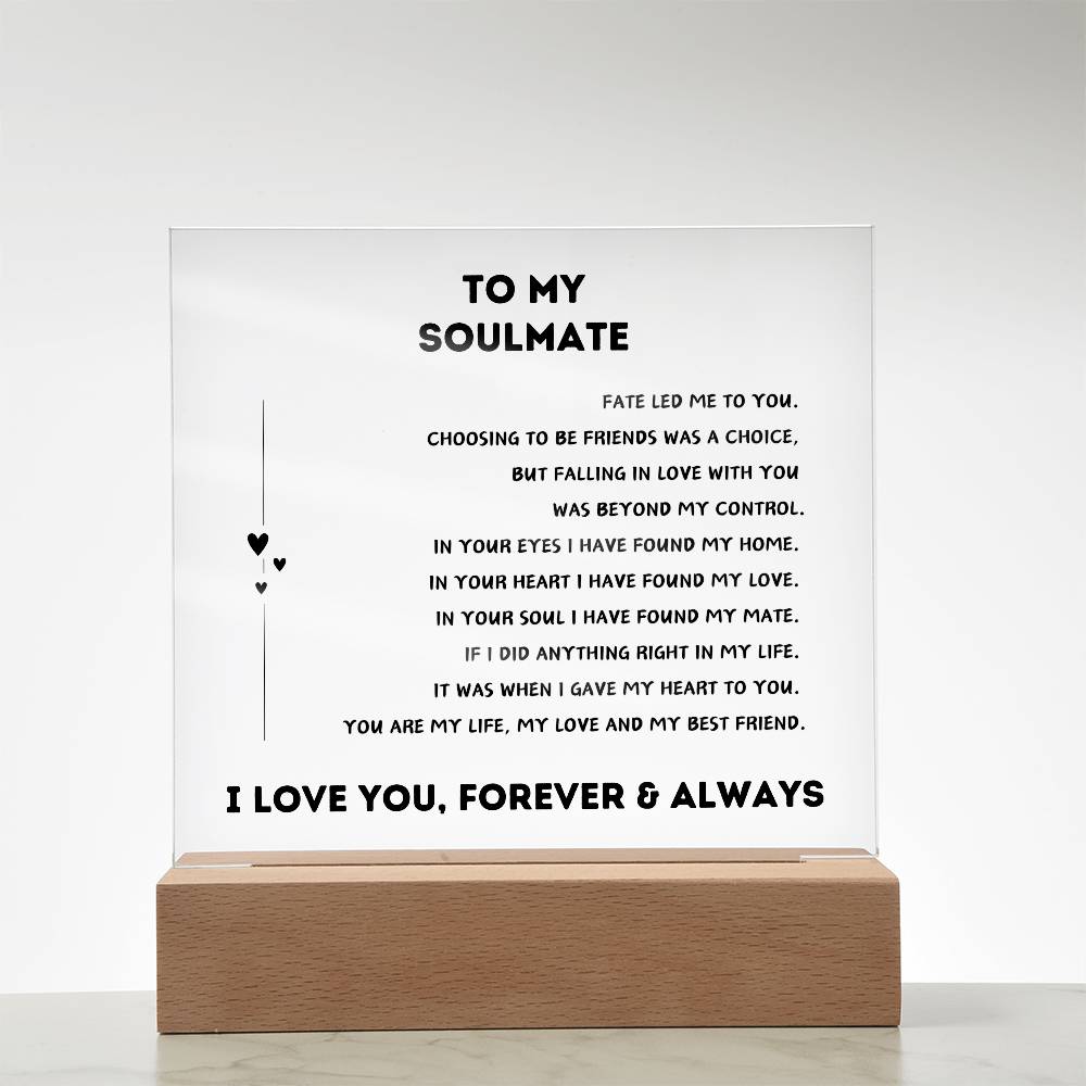 To My Soulmate | Square Acrylic Plaque 💞