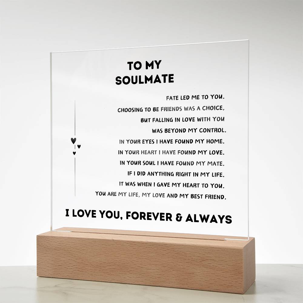 To My Soulmate | Square Acrylic Plaque 💞