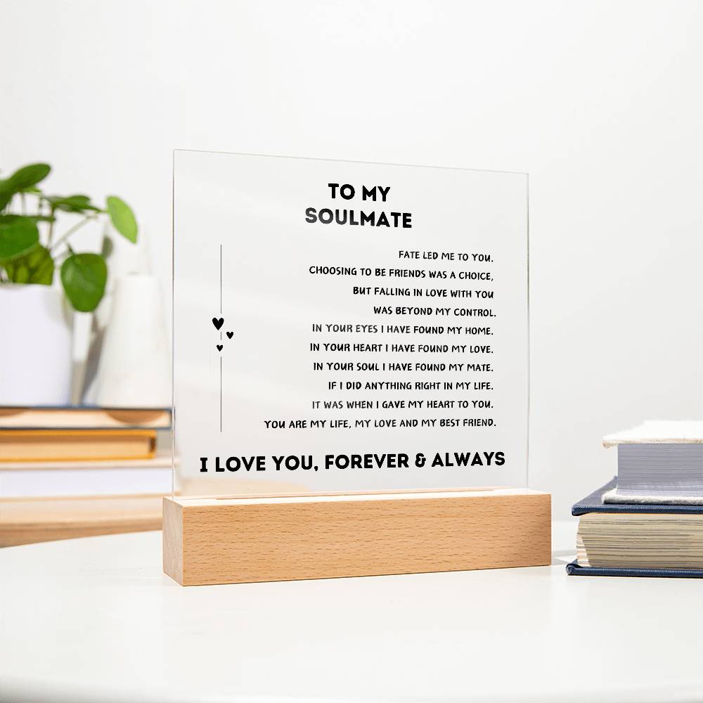 To My Soulmate | Square Acrylic Plaque 💞