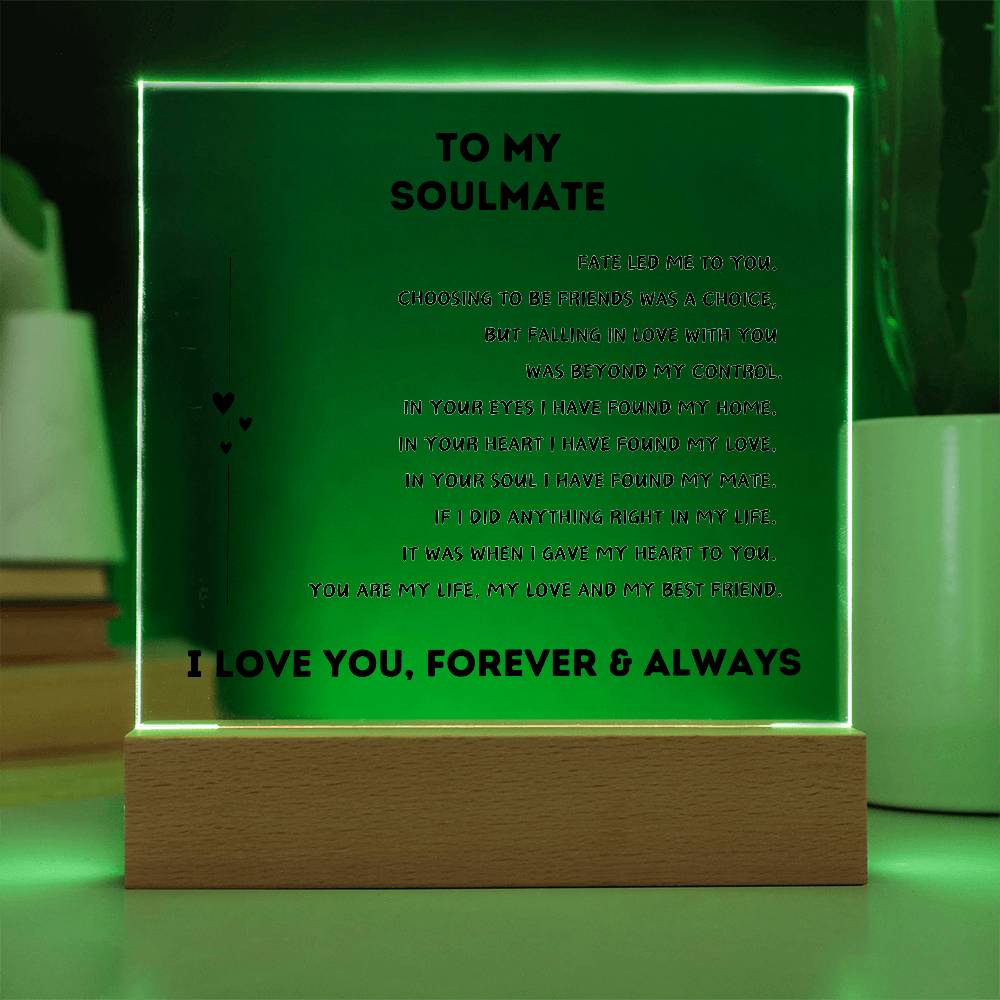 To My Soulmate | Square Acrylic Plaque 💞