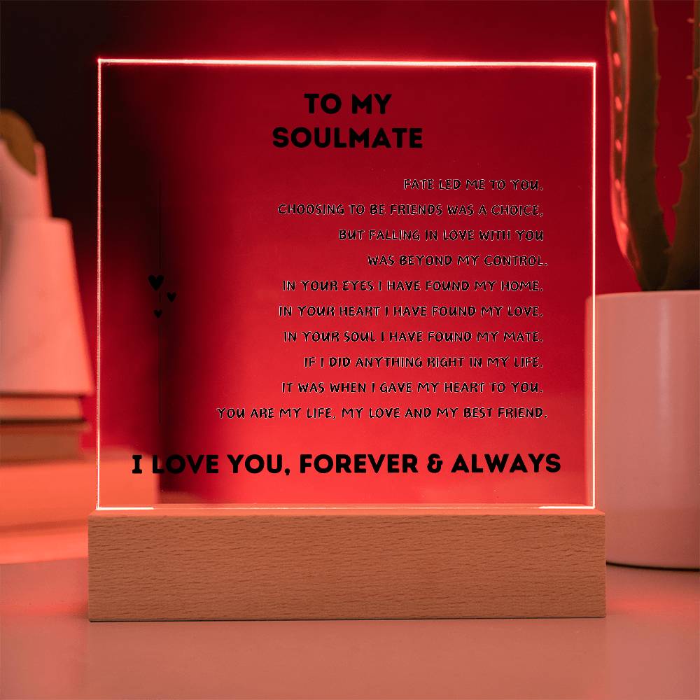 To My Soulmate | Square Acrylic Plaque 💞