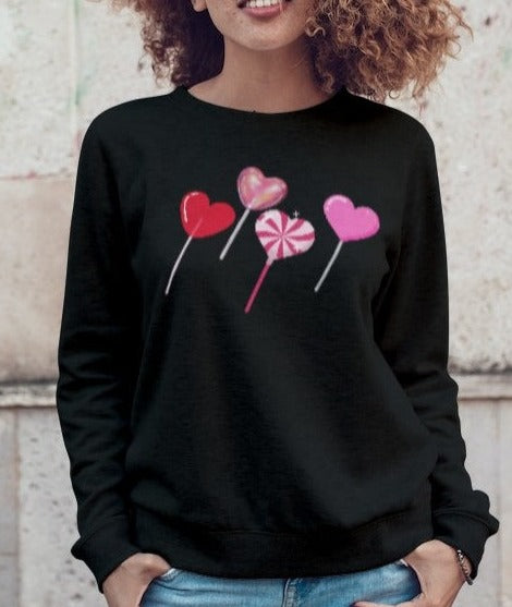 Candy Heart Sweatshirt 💕 Heart Sucker Sweatshirt for Valentines